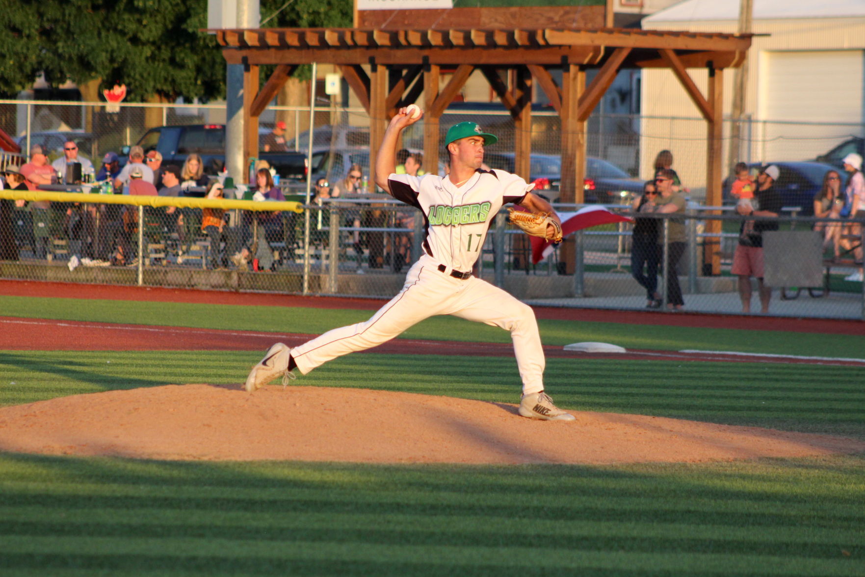 Lukas Barry pitches